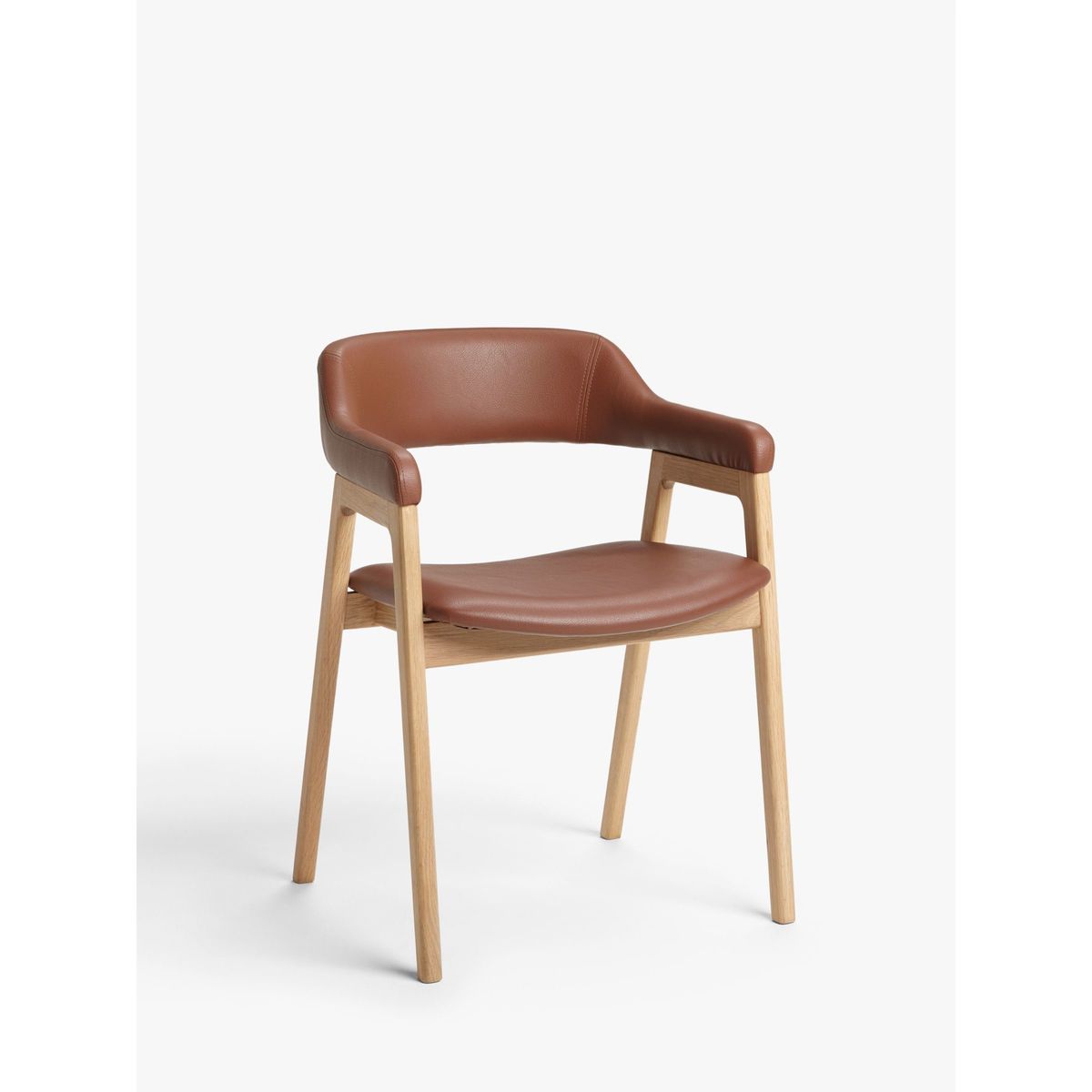 John Lewis & Partners Santino Dining Armchair, Tan/Oak – image 1