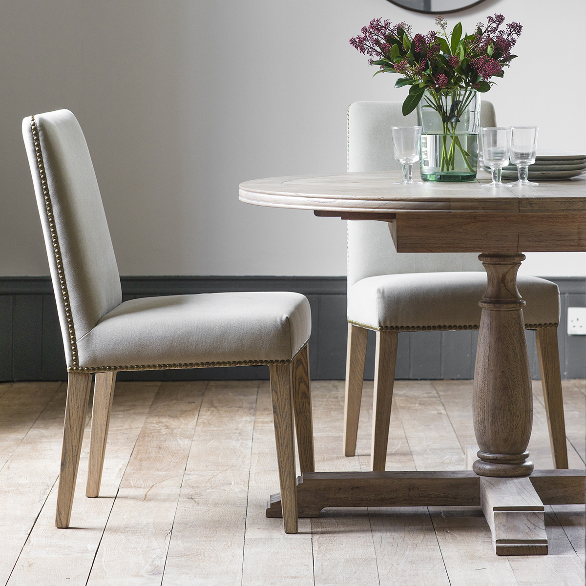Mathew Linen Dining Chair - Cement Cream (Set of 2) – image 2