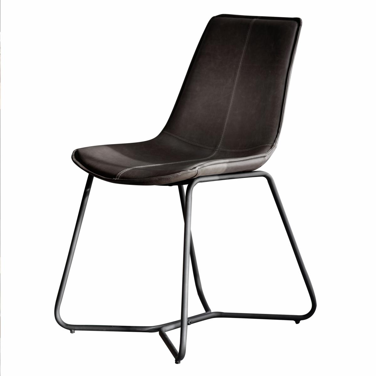 Hawkley Faux Leather Dining Chair - Charcoal Grey (Set of 2) – image 2