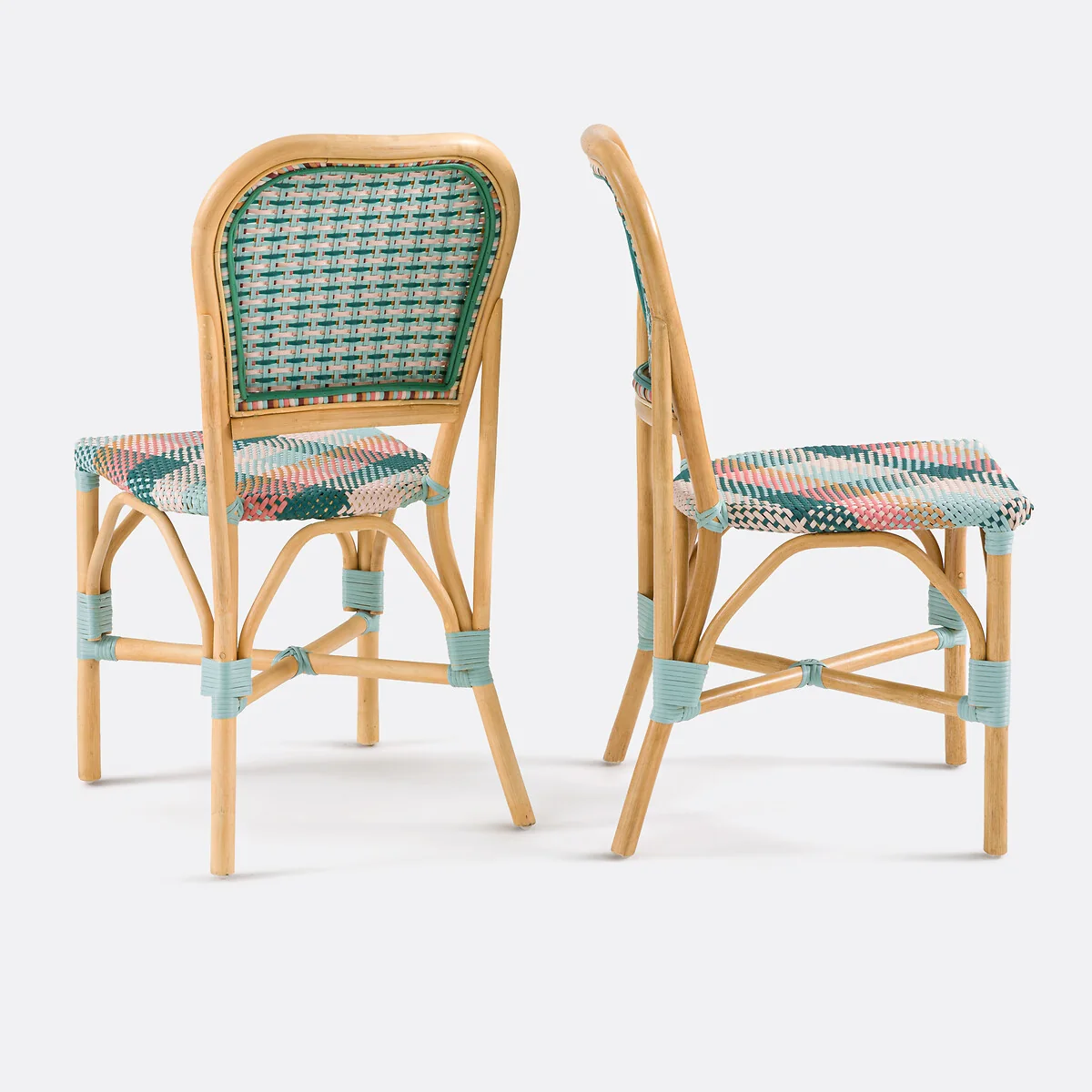 Set of 2 Musette Tartan Braided Chairs – image 3