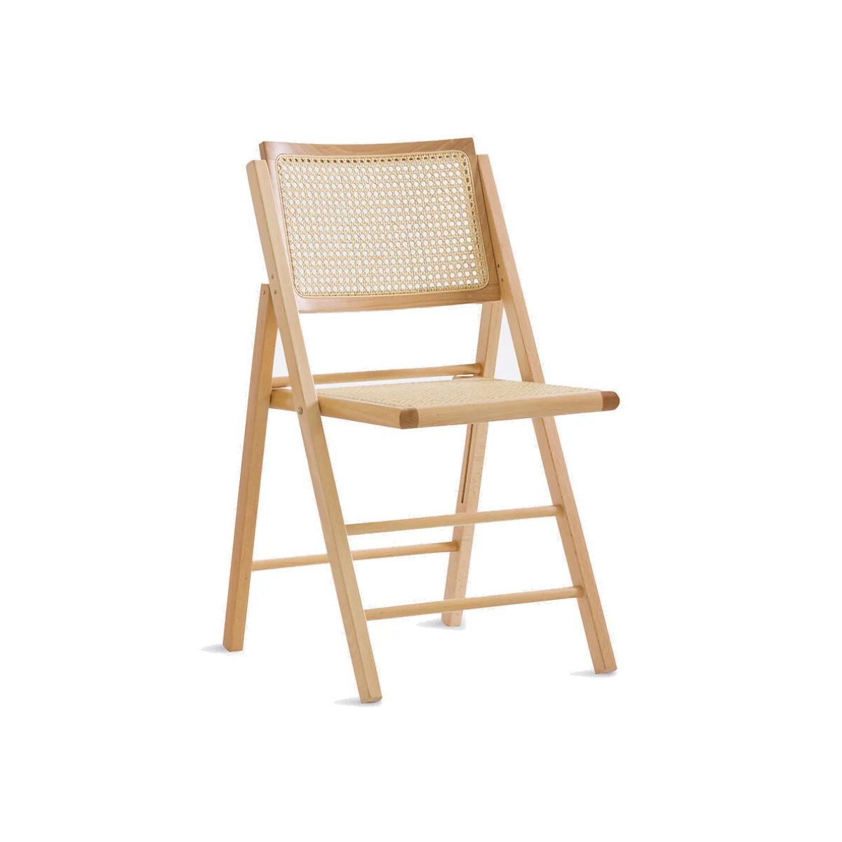 Rivia Folding Chair in Beech and Cane – image 1