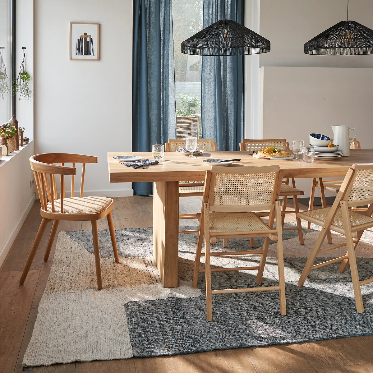 Set of 2 Rivia Beech & Cane Folding Chairs – image 2