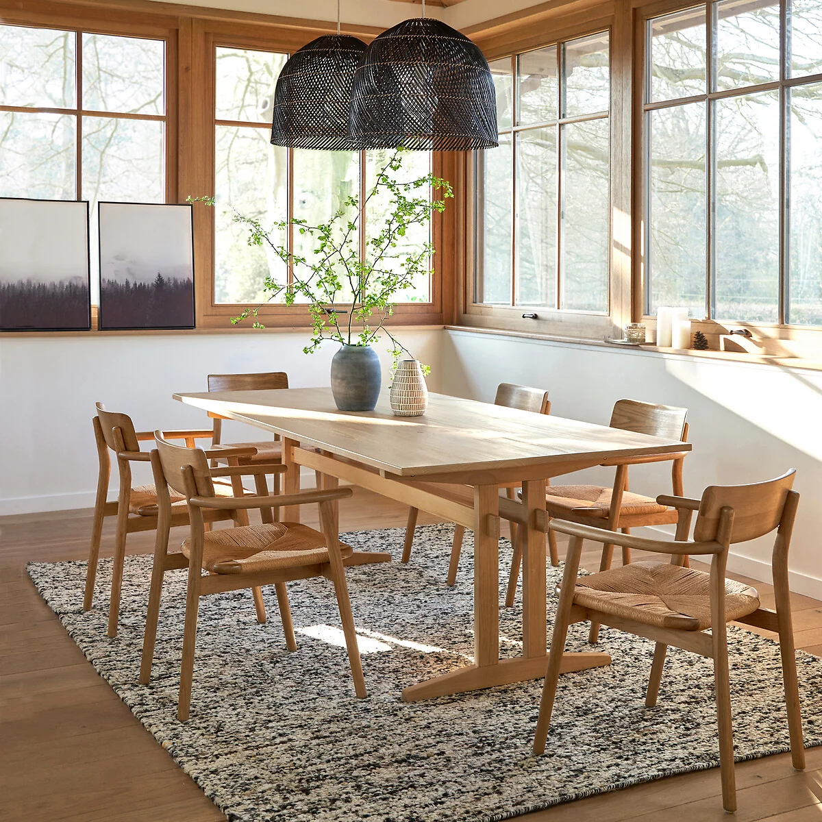 Pipo Solid Oak and Weaving Table Armchair – image 2