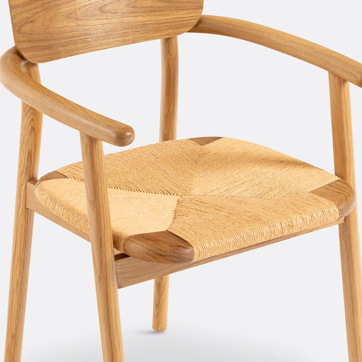 Pipo Solid Oak and Weaving Table Armchair – image 7
