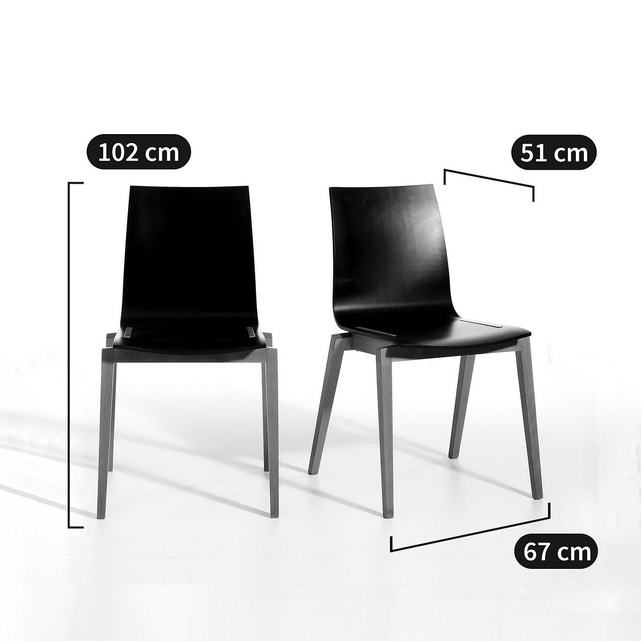 Soumam Set of 2 Chairs with Solid Beech – image 2
