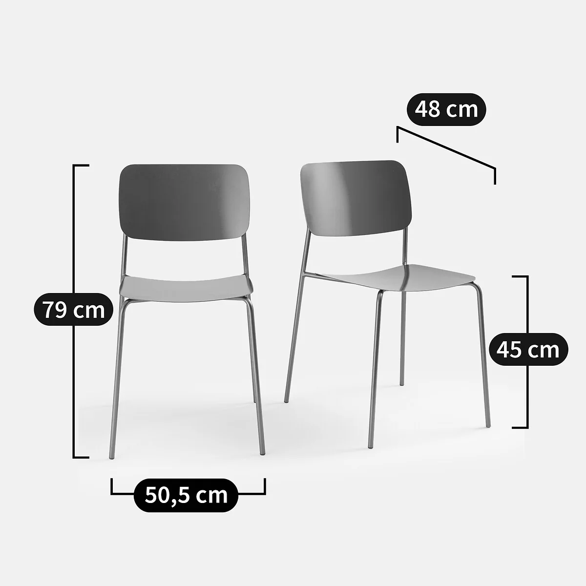 Set of 2 Urbani Metal Chairs – image 7