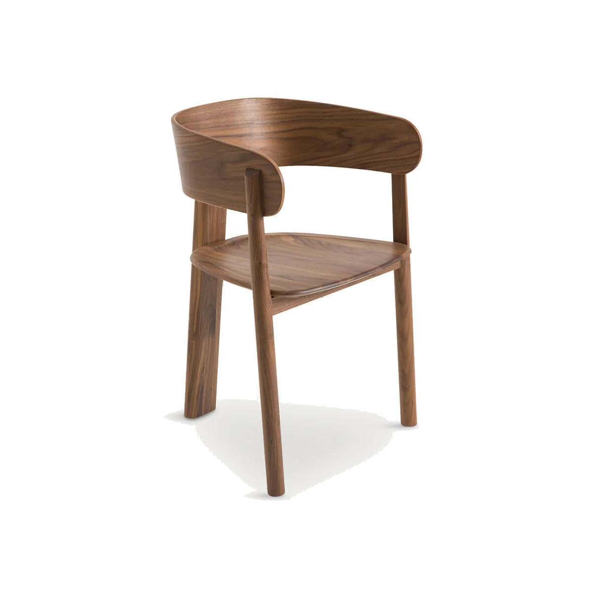Marais Tripod Dining Chair in Walnut and Veneer, Designed By Emmanuel Gallina – image 1