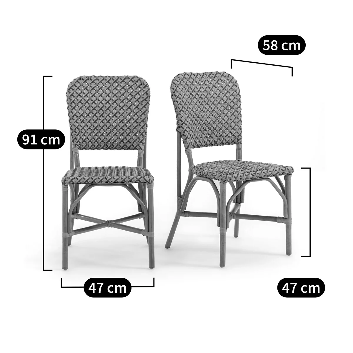 Set of 2 Musette Woven Chairs – image 6