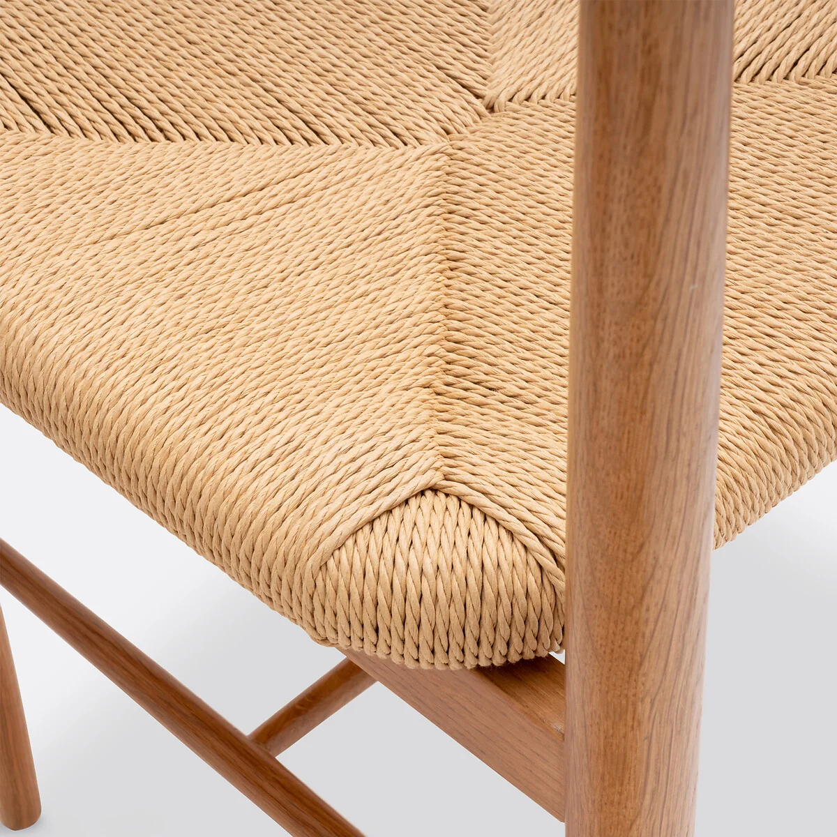 Set of 2 Andre Solid Oak Chairs with Braided Seats – image 5
