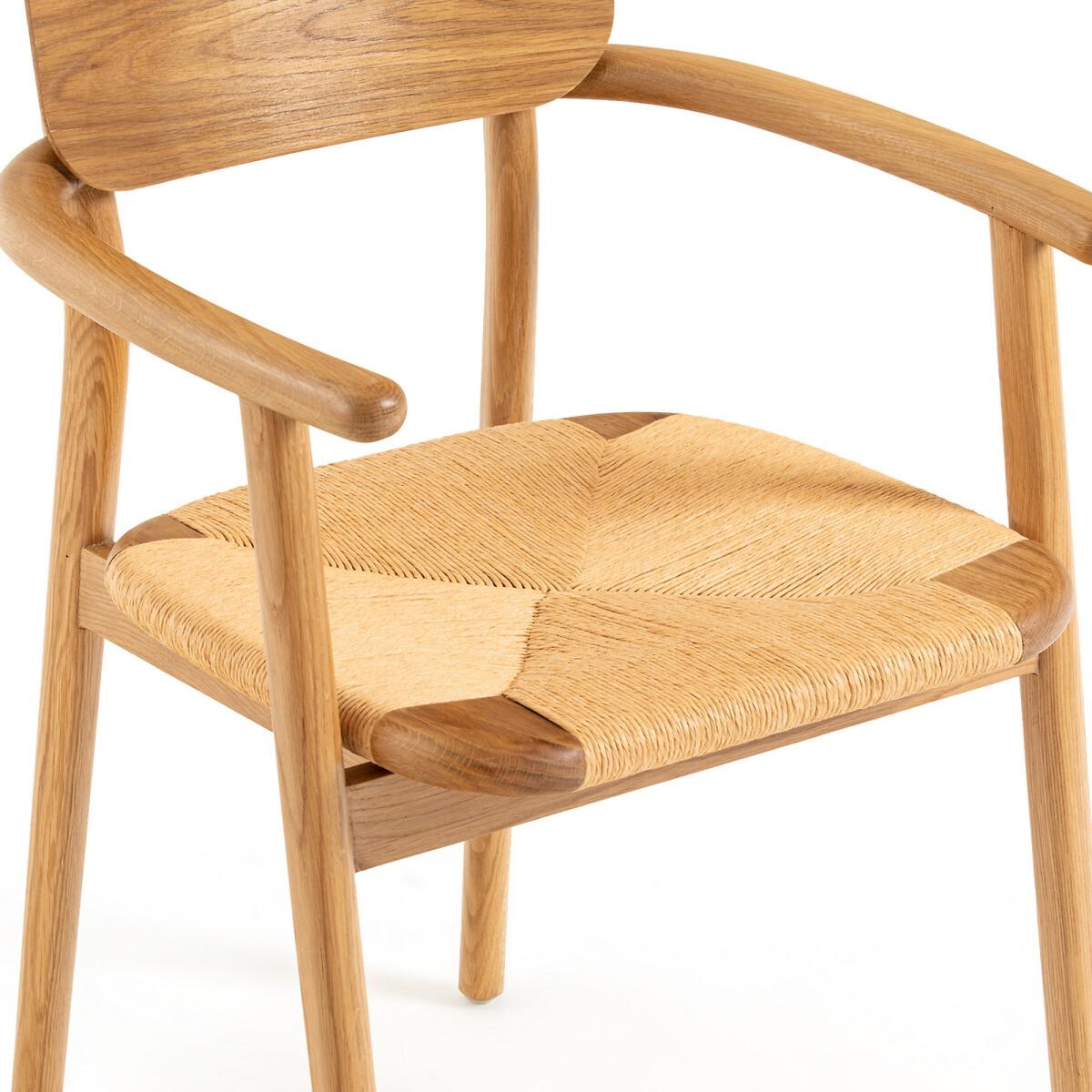 Pipo Solid Oak and Weaving Table Armchair – image 6