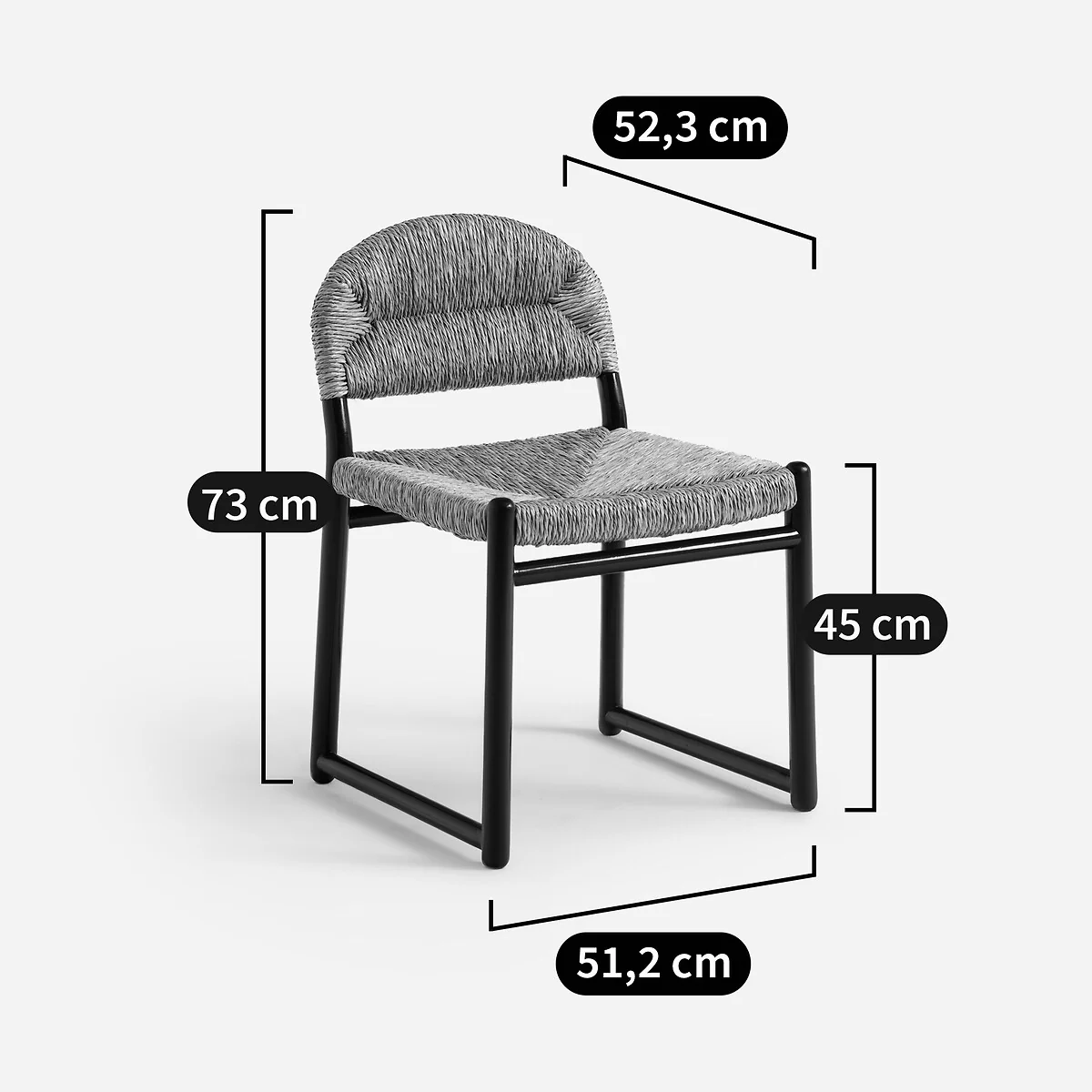 Lyla Chair in Lacquered Solid Oak and Straw – image 8