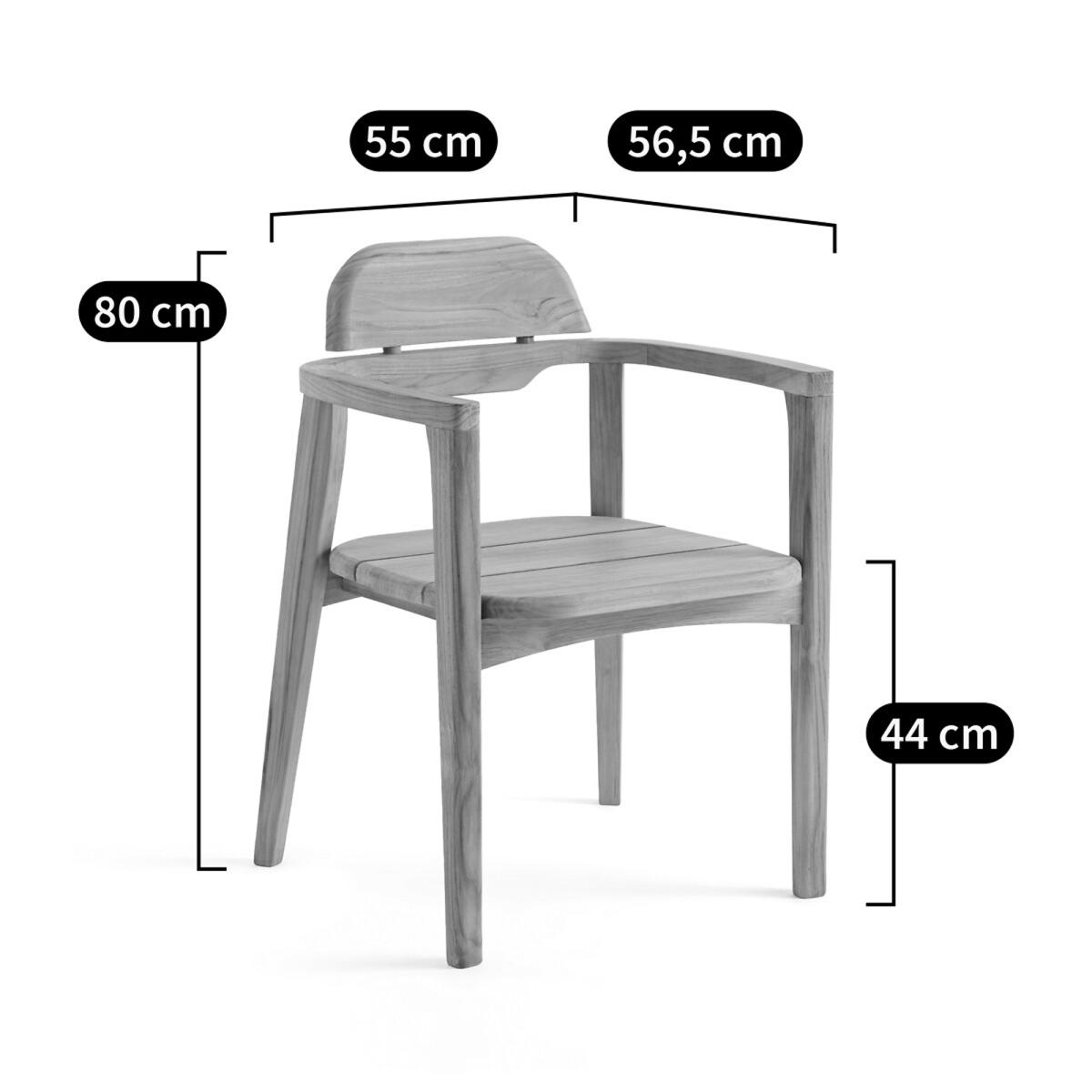 Cordano Solid Teak Table Armchair – image 8