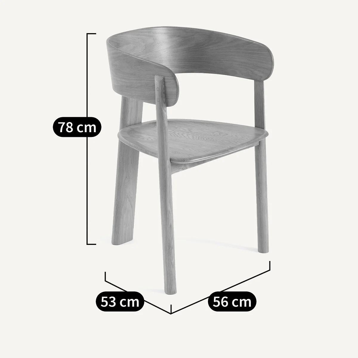 Marais Tripod Dining Chair in Solid Oak, Designed By Emmanuel Gallina – image 6