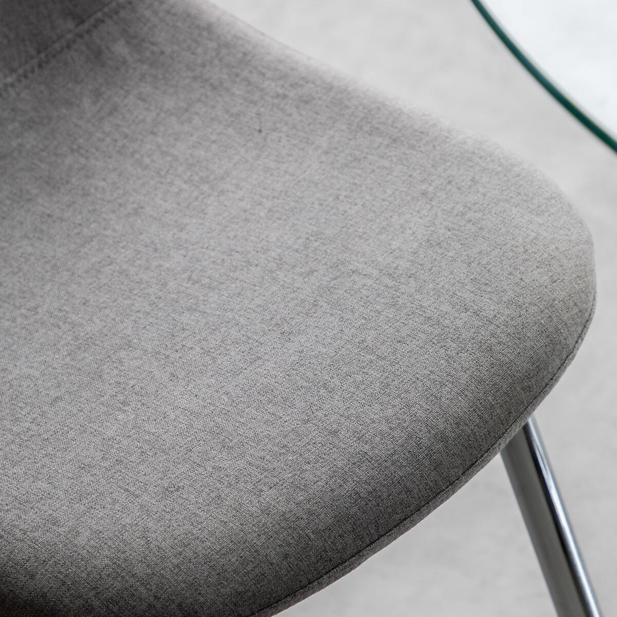 Guston Minimalist Upholstered Dining Chair with Chrome Legs (Set of 2) – image 2