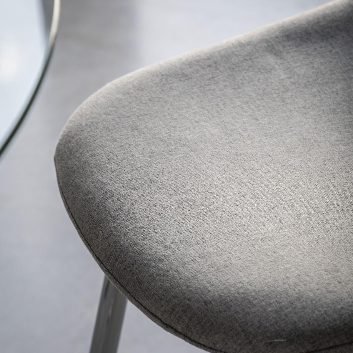 Guston Minimalist Upholstered Dining Chair with Chrome Legs (Set of 2) – image 3