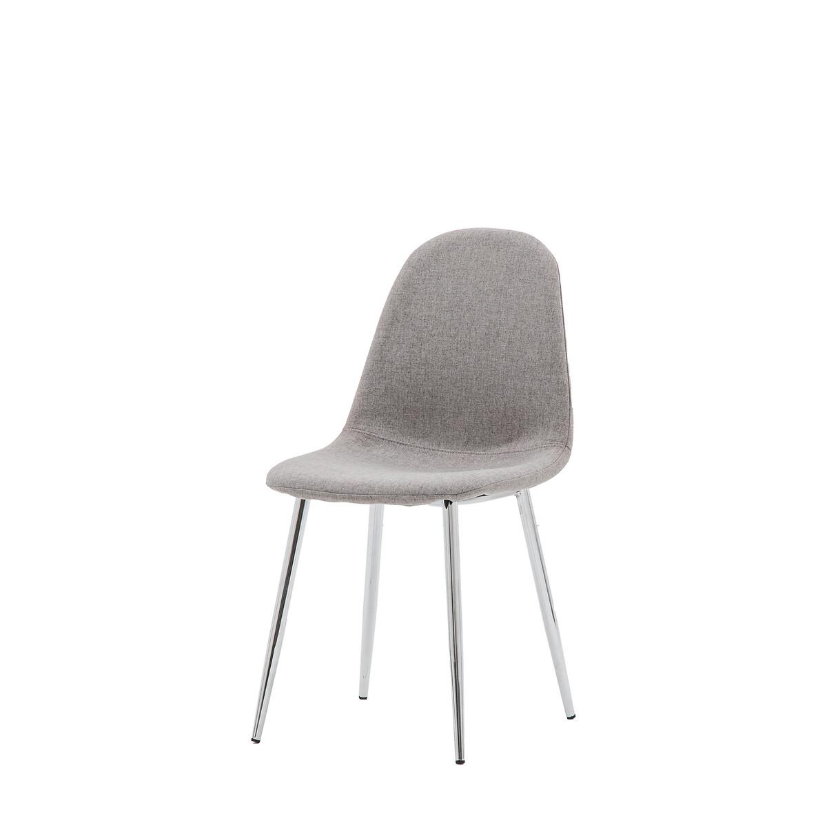 Guston Minimalist Upholstered Dining Chair with Chrome Legs (Set of 2) – image 5