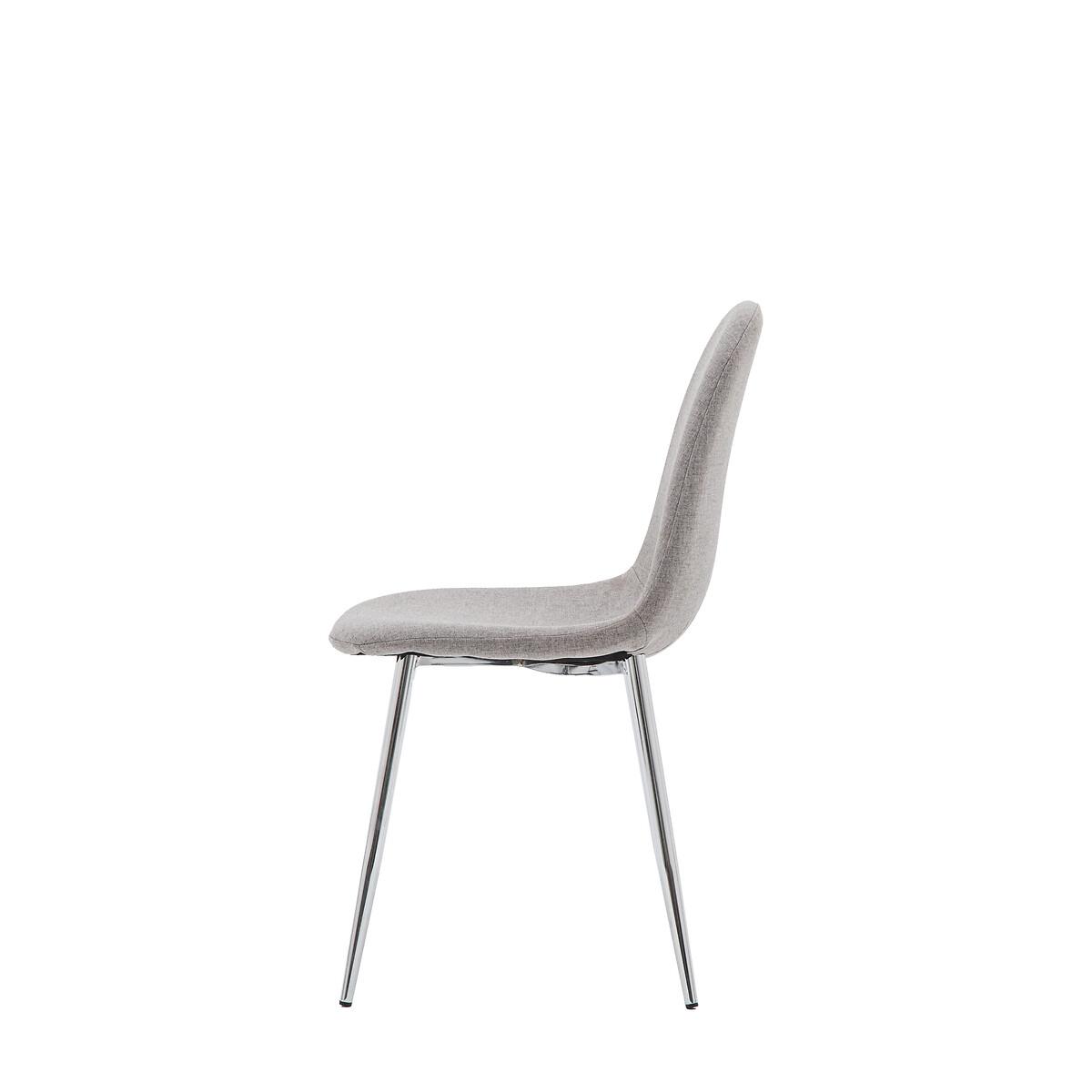 Guston Minimalist Upholstered Dining Chair with Chrome Legs (Set of 2) – image 6