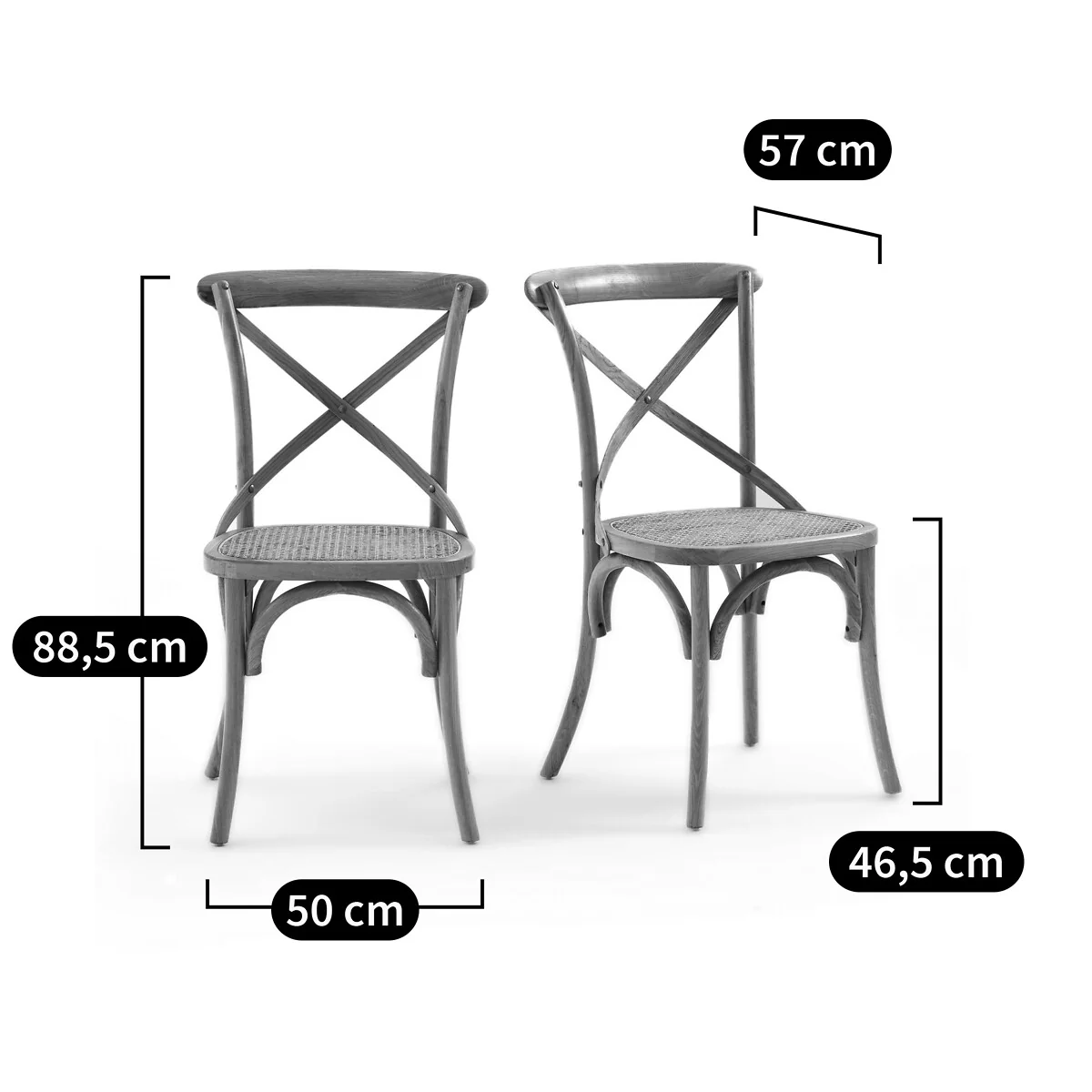 Set of 2 Cedak Oak Cross-Back Chairs – image 6