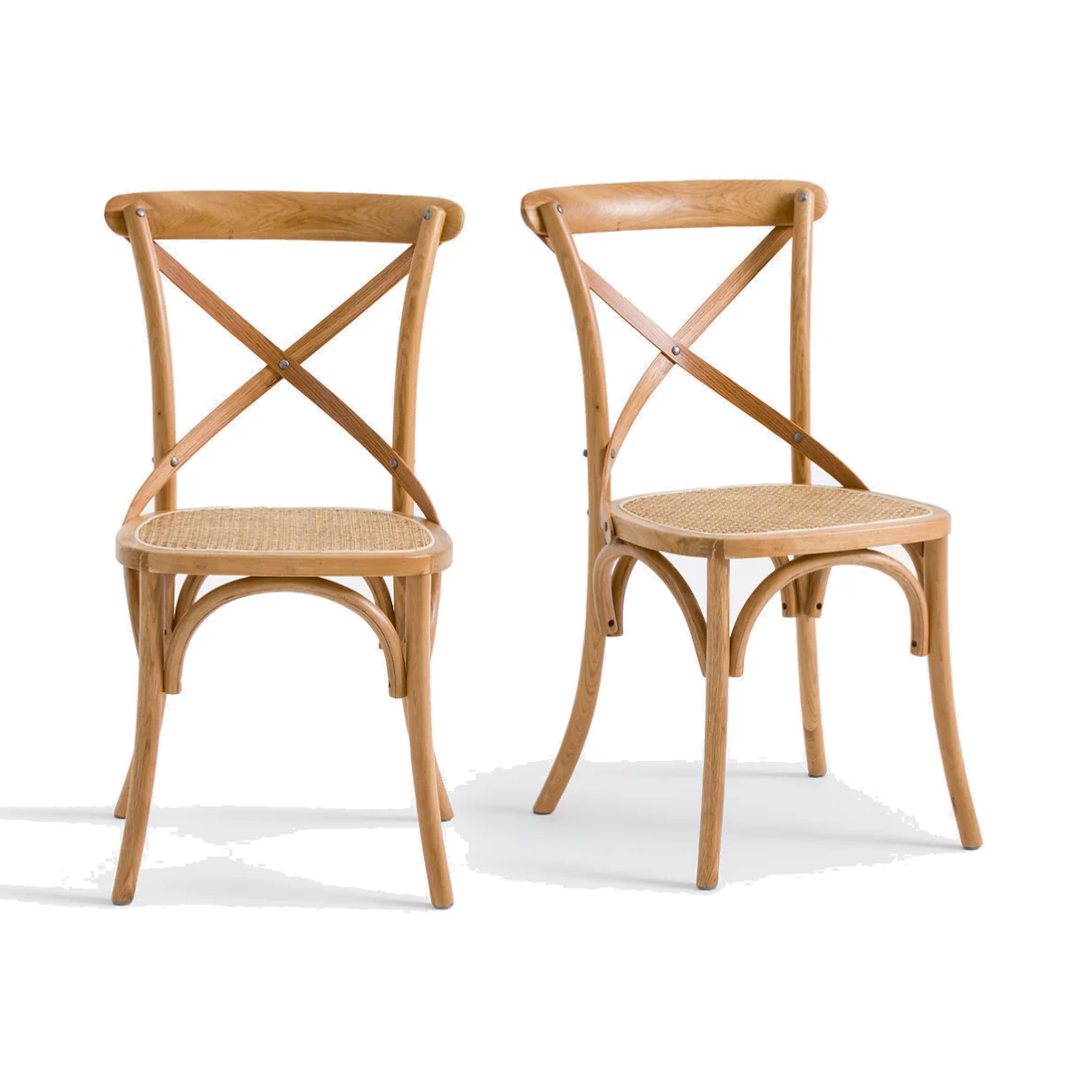 Set of 2 Cedak Oak Cross-Back Chairs – image 1