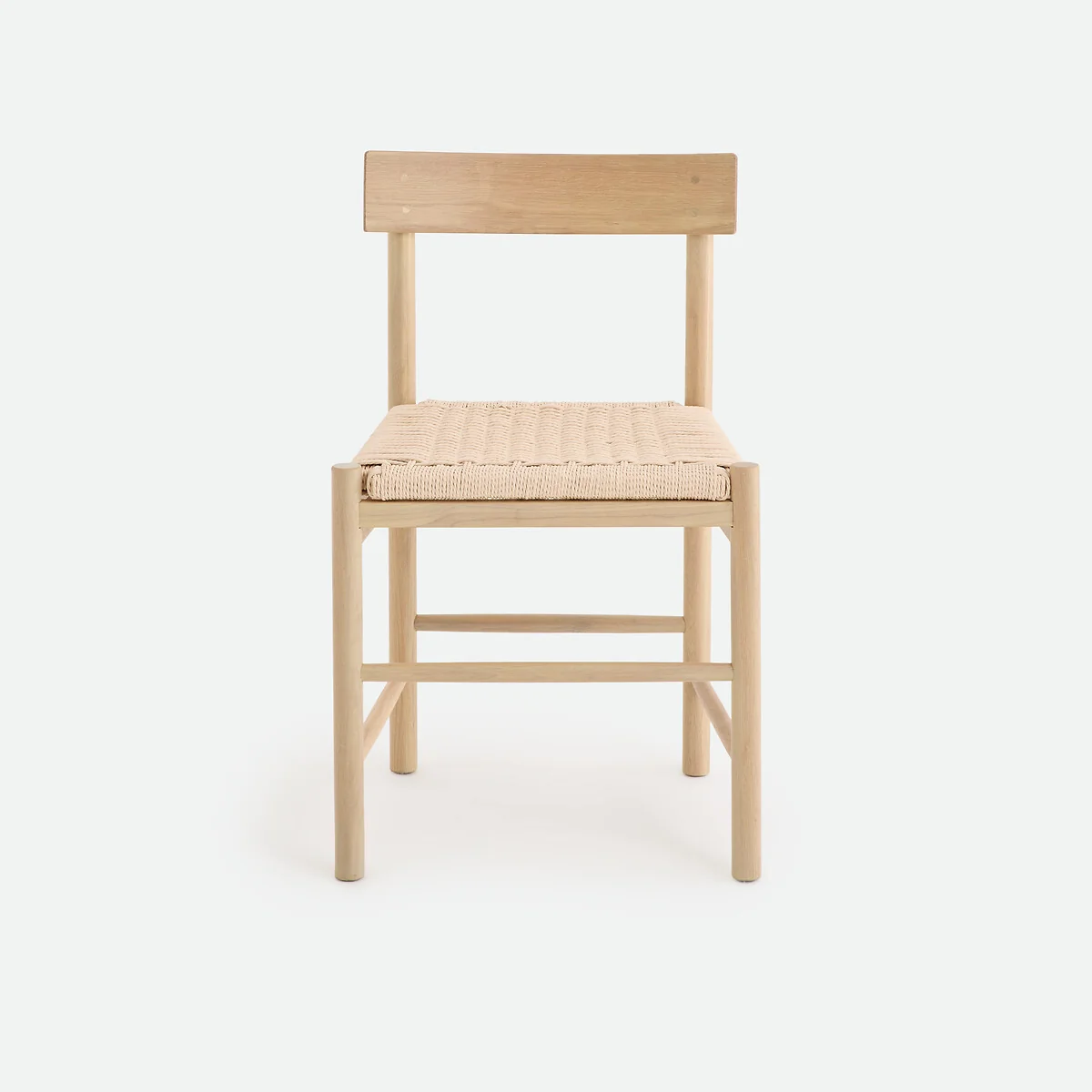 Taga Solid Oak Chair with Bleached Wood Effect and Rope Seat – image 3