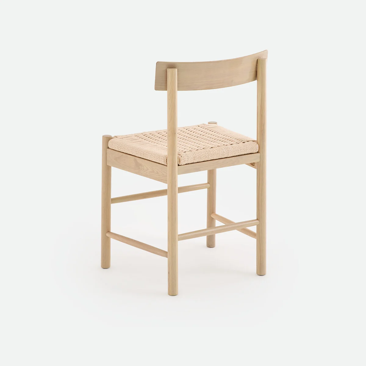 Taga Solid Oak Chair with Bleached Wood Effect and Rope Seat – image 5