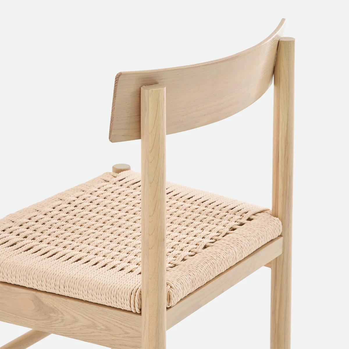 Taga Solid Oak Chair with Bleached Wood Effect and Rope Seat – image 6