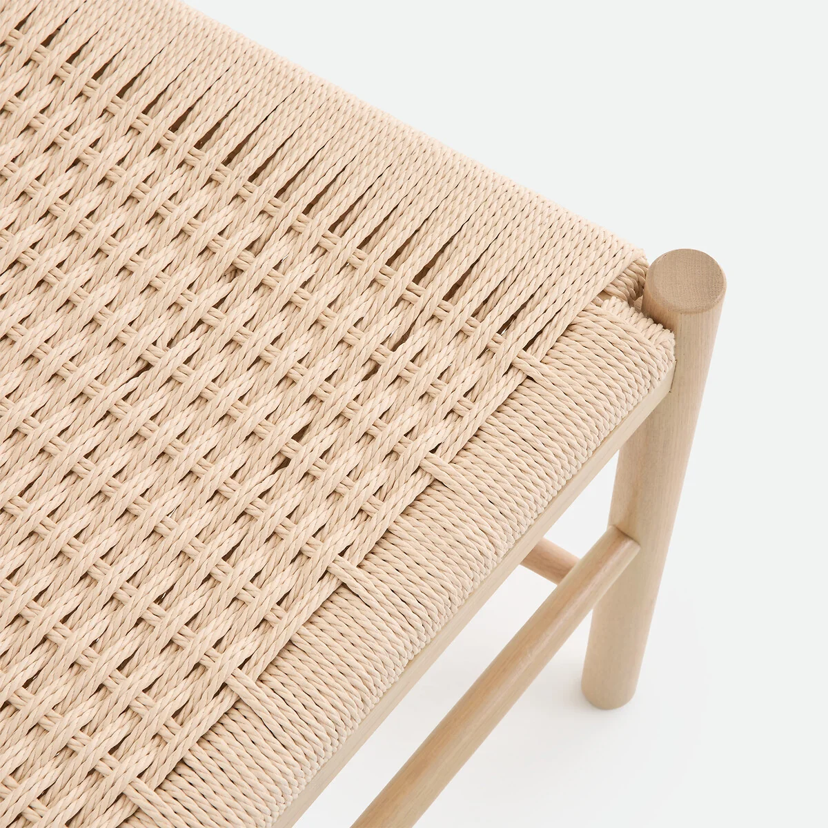 Taga Solid Oak Chair with Bleached Wood Effect and Rope Seat – image 7