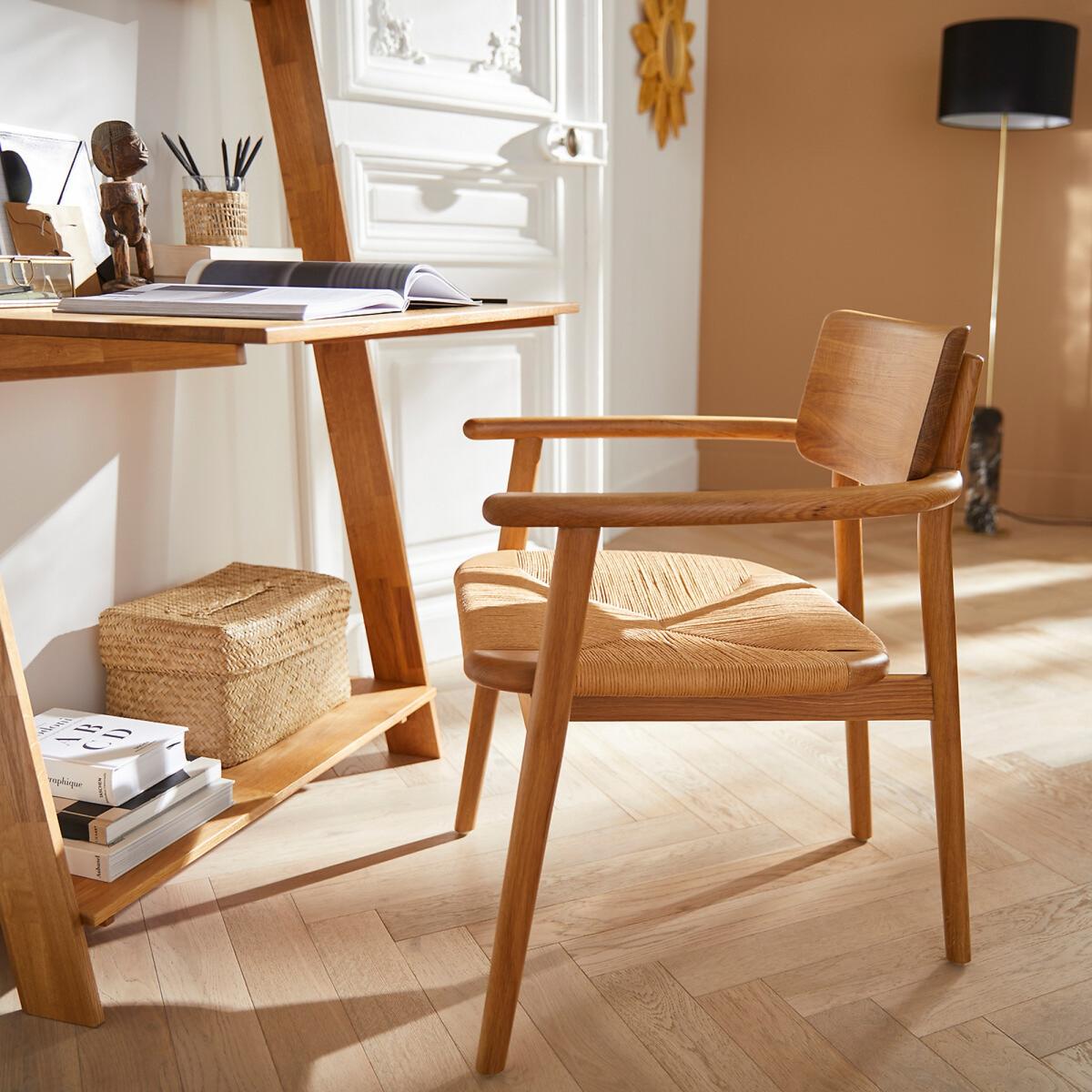 Pipo Solid Oak and Woven Rope Armchair – image 6