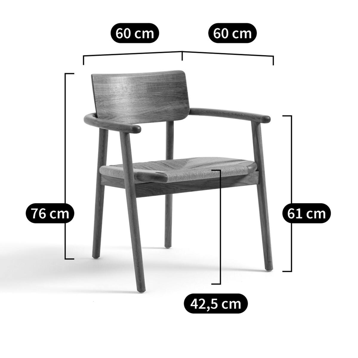 Pipo Solid Oak and Woven Rope Armchair – image 9