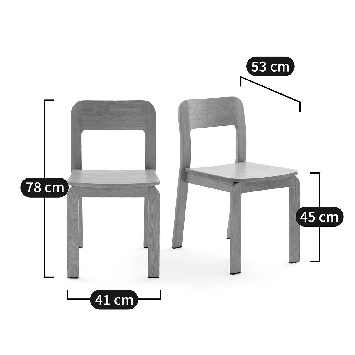 Set of 2 Talet Stained Solid Birch Chairs – image 6