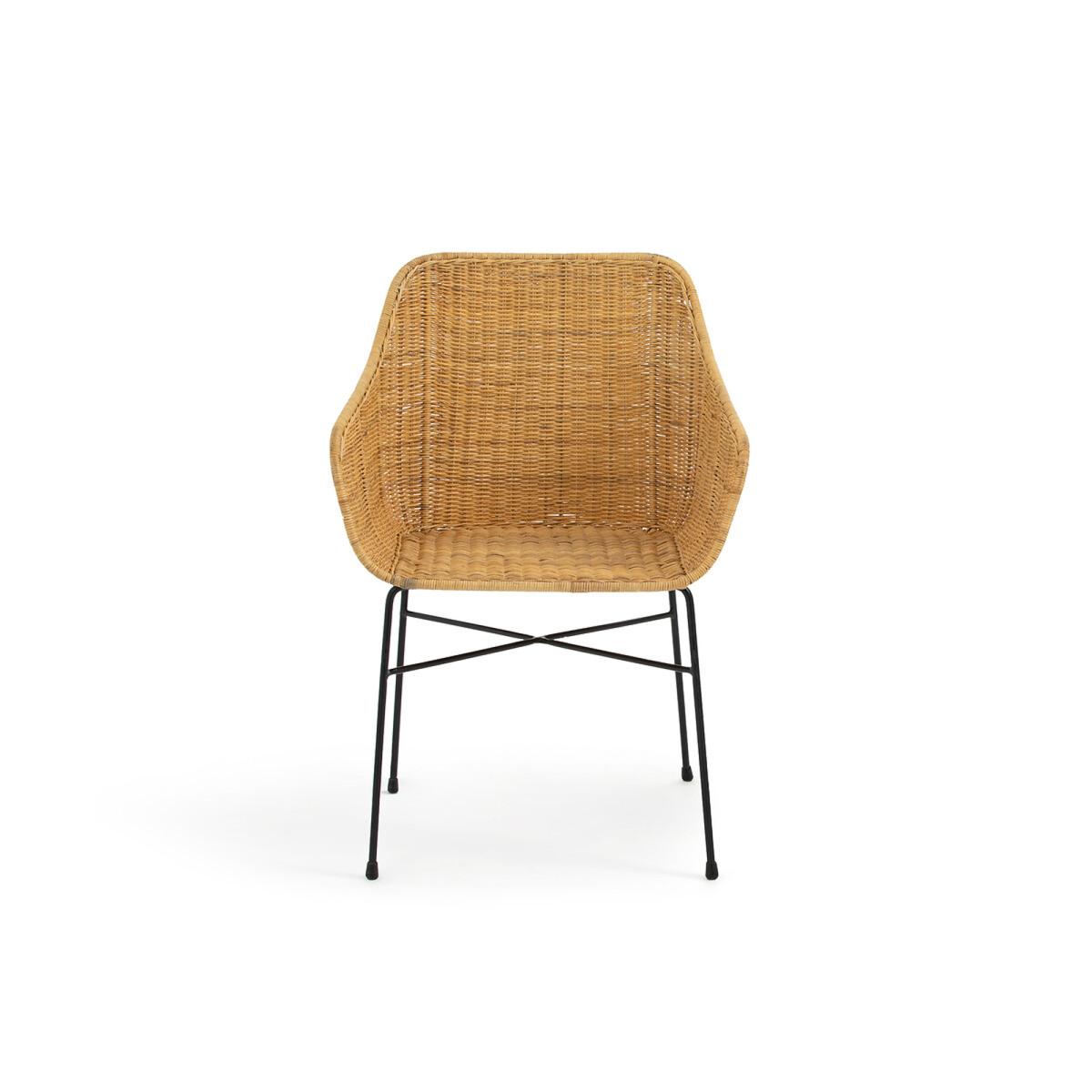 Melawi Woven Rattan & Metal Table Armchair – image 2
