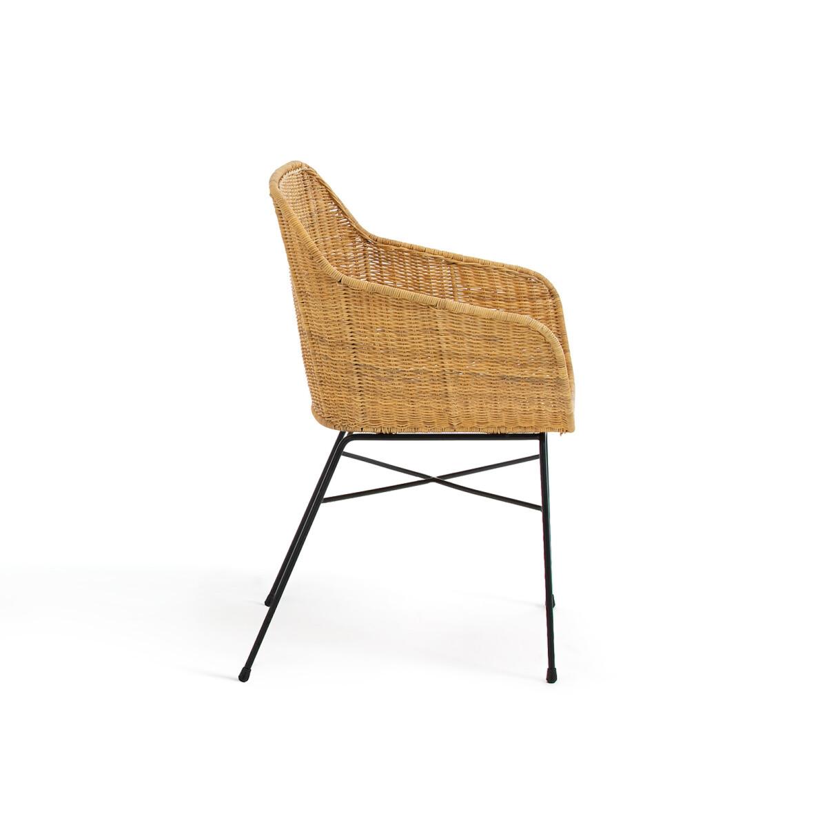 Melawi Woven Rattan & Metal Table Armchair – image 3