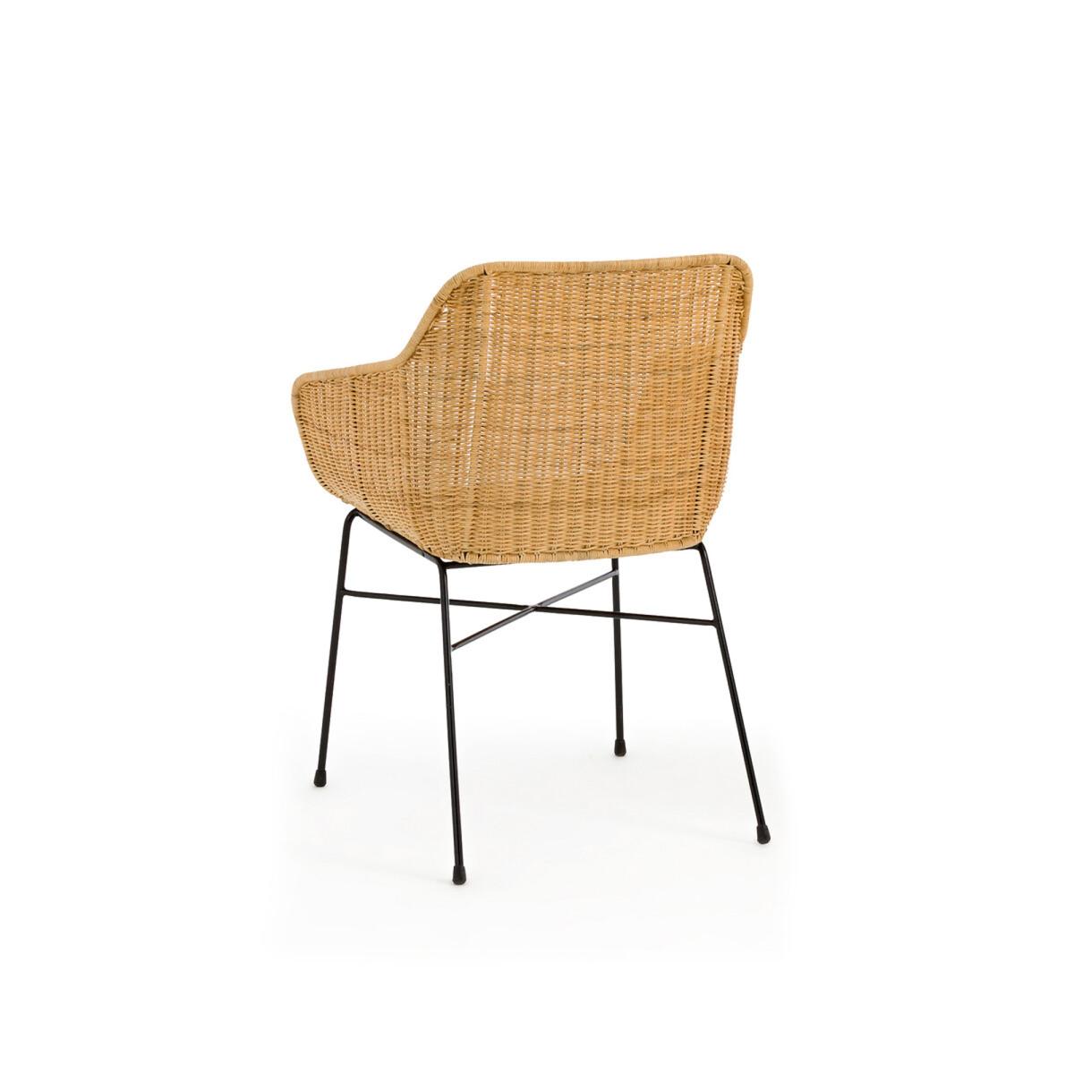 Melawi Woven Rattan & Metal Table Armchair – image 4