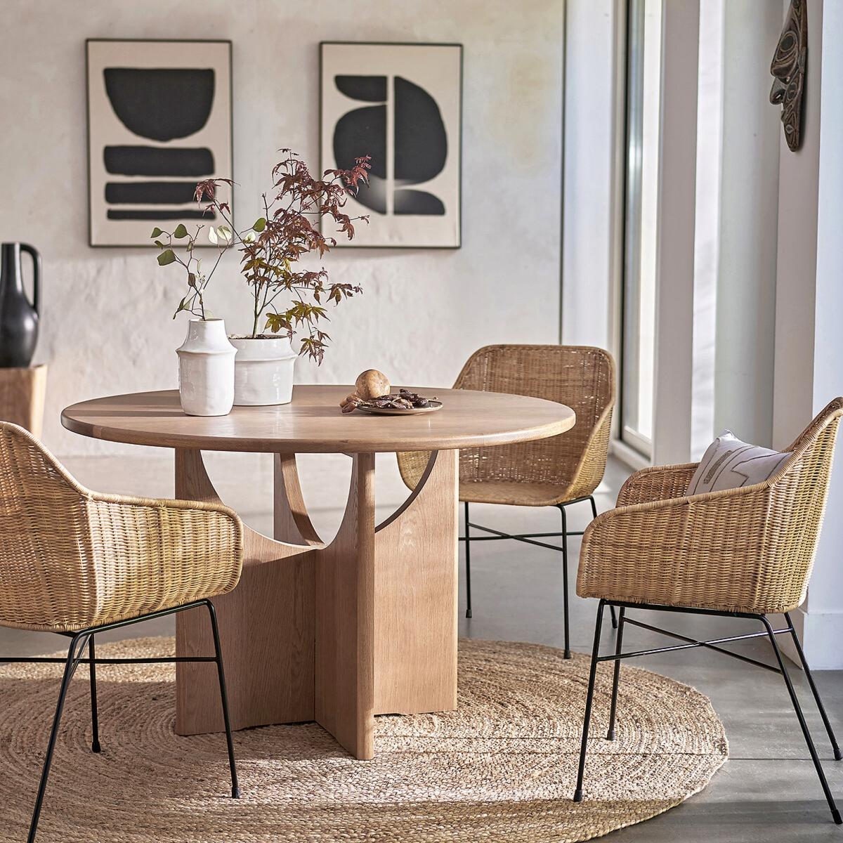 Melawi Woven Rattan & Metal Table Armchair – image 6