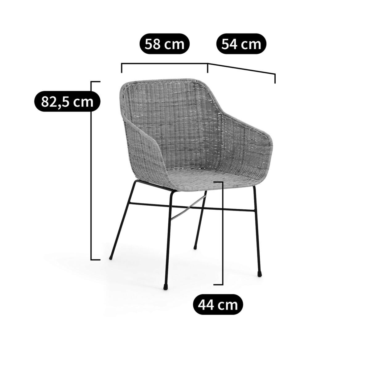 Melawi Woven Rattan & Metal Table Armchair – image 7