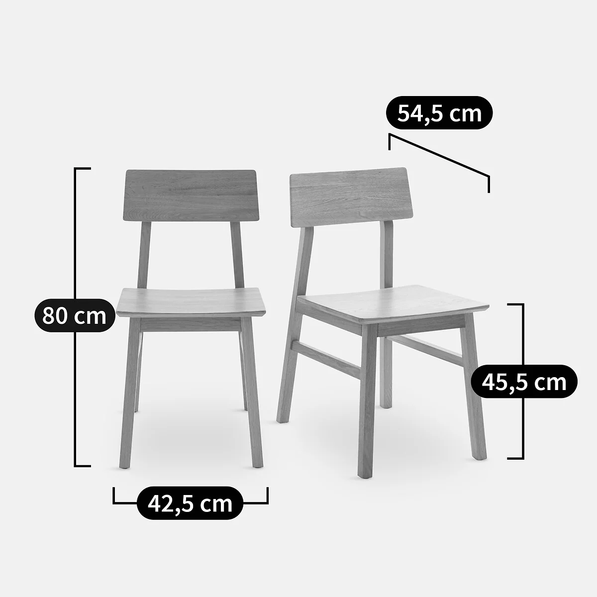 Set of 2 Podela Solid Oak Chairs – image 7