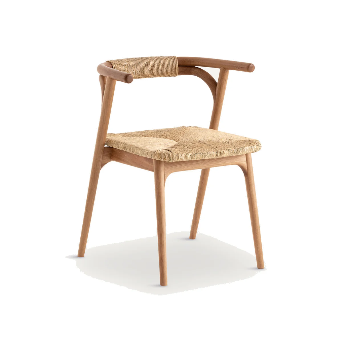 Fermyo Table Armchair in Oak and Straw – image 1
