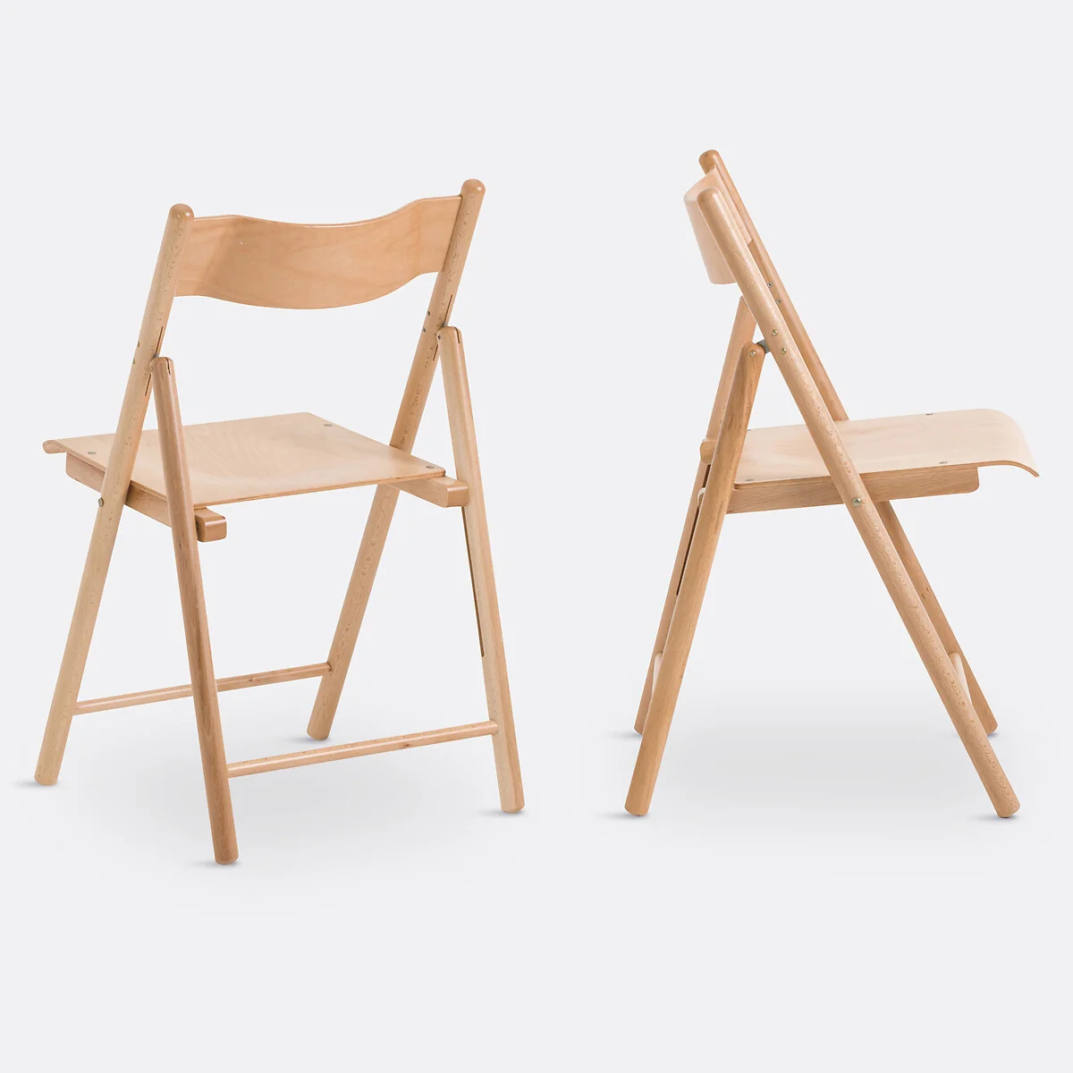 Set of 2 Panni Folding Chairs in Beech and Veneer – image 2