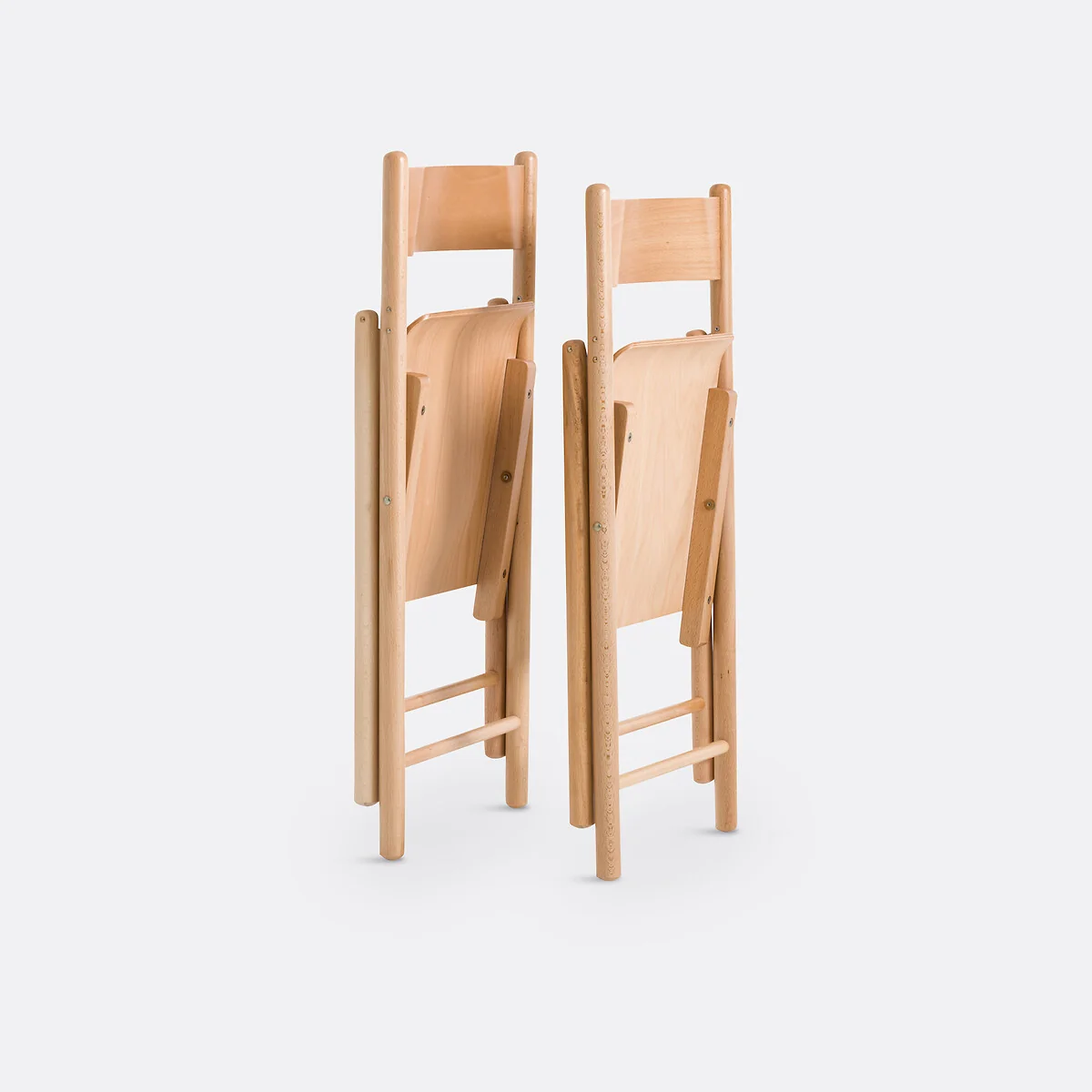 Set of 2 Panni Folding Chairs in Beech and Veneer – image 3