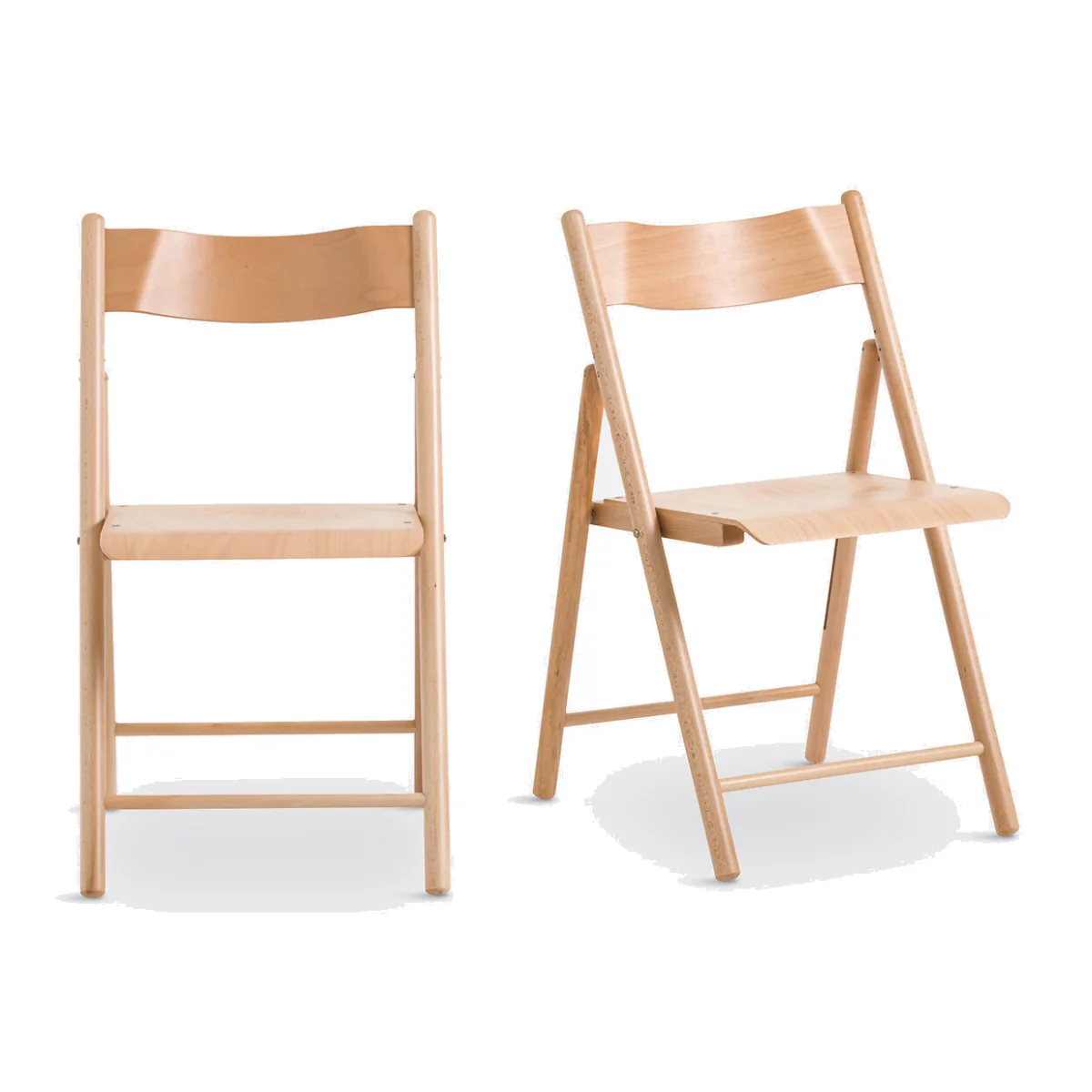 Set of 2 Panni Folding Chairs in Beech and Veneer – image 1