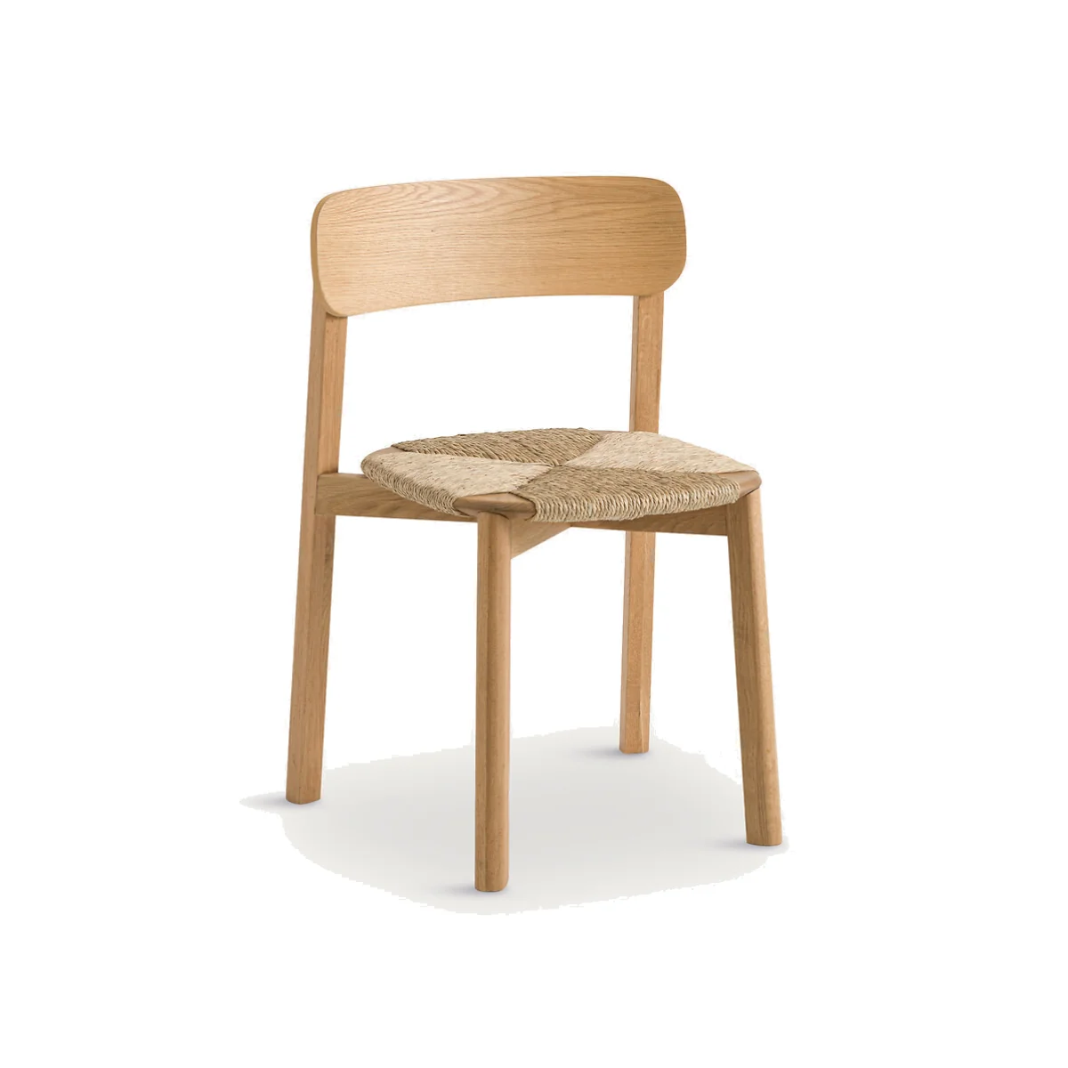Batignolles Stacking Chair in Oak, Veneer and Straw, Designed By Emmanuel Gallina – image 1