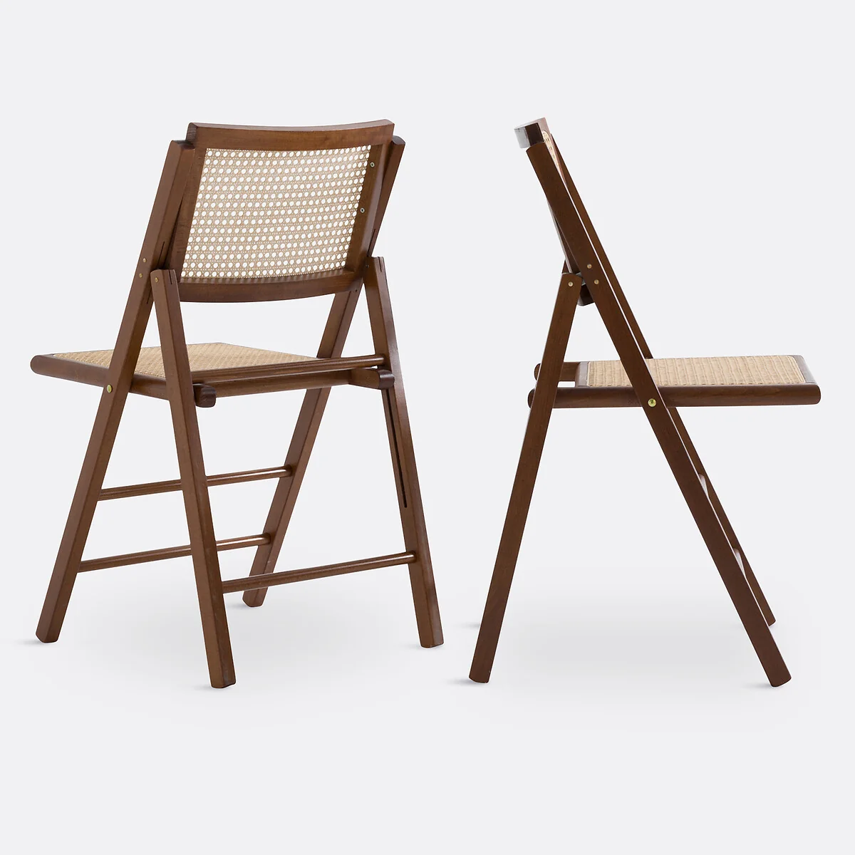 Set of 2 Rivia Beech & Cane Folding Chairs – image 3
