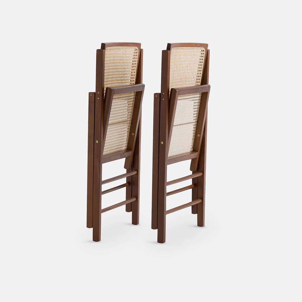 Set of 2 Rivia Beech & Cane Folding Chairs – image 4