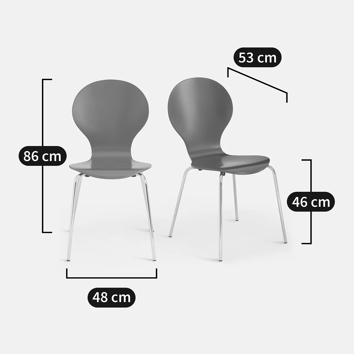Set of 2 Lenon Stacking Chairs – image 6