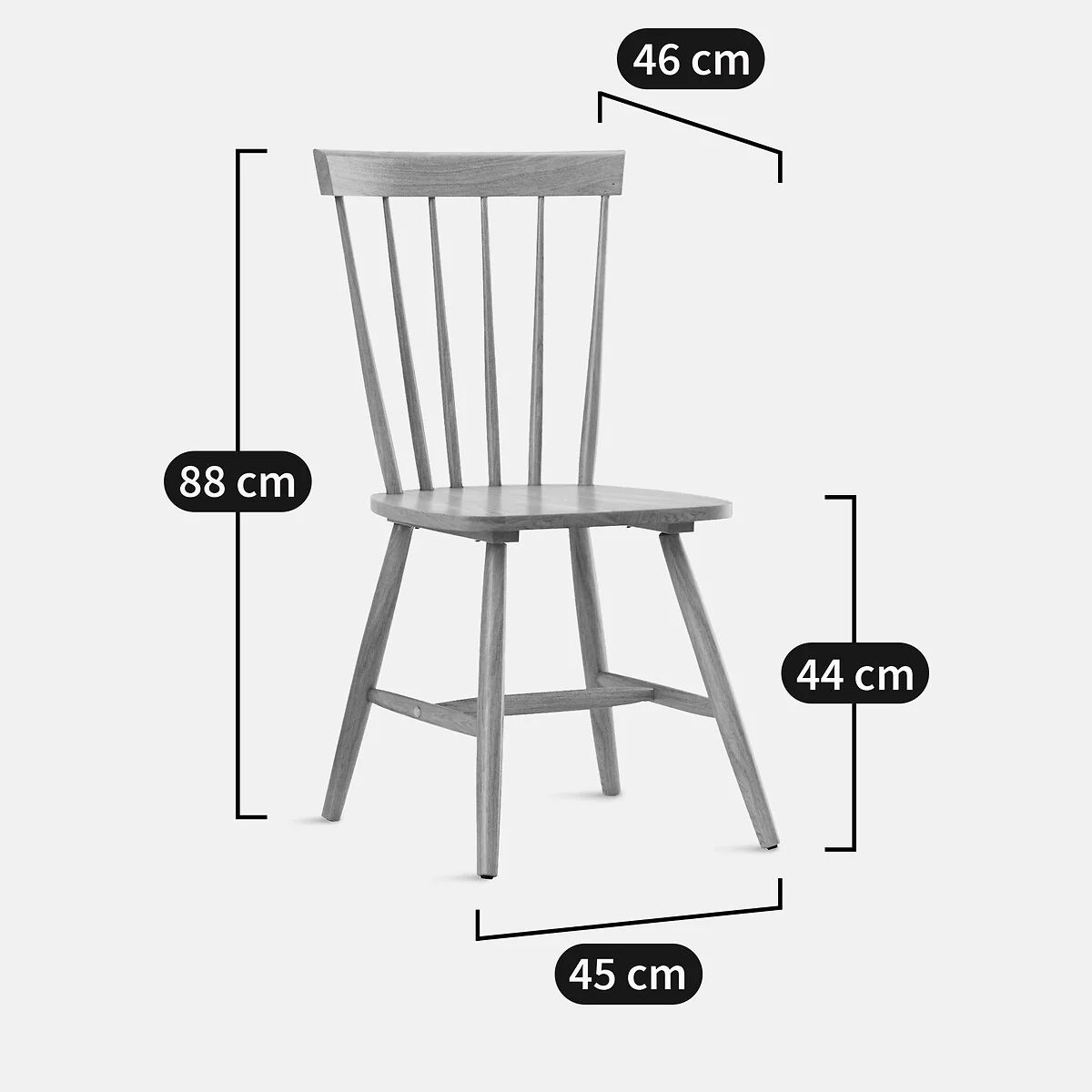 Jyko Solid Rubberwood Spindle Back Chair – image 6