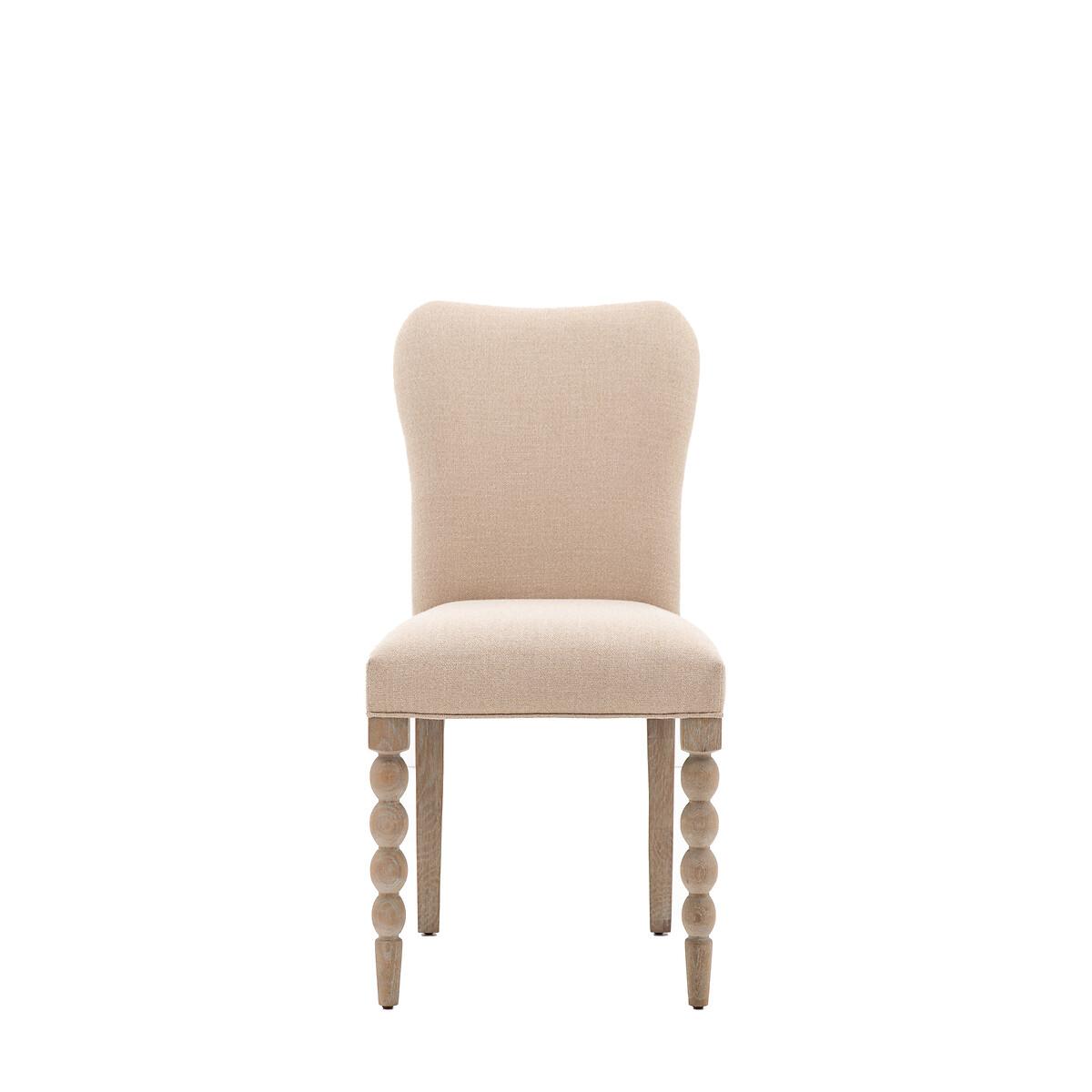 Ames Linen Upholstered Dining Chairs with Pompom Legs (Set of 2) – image 2