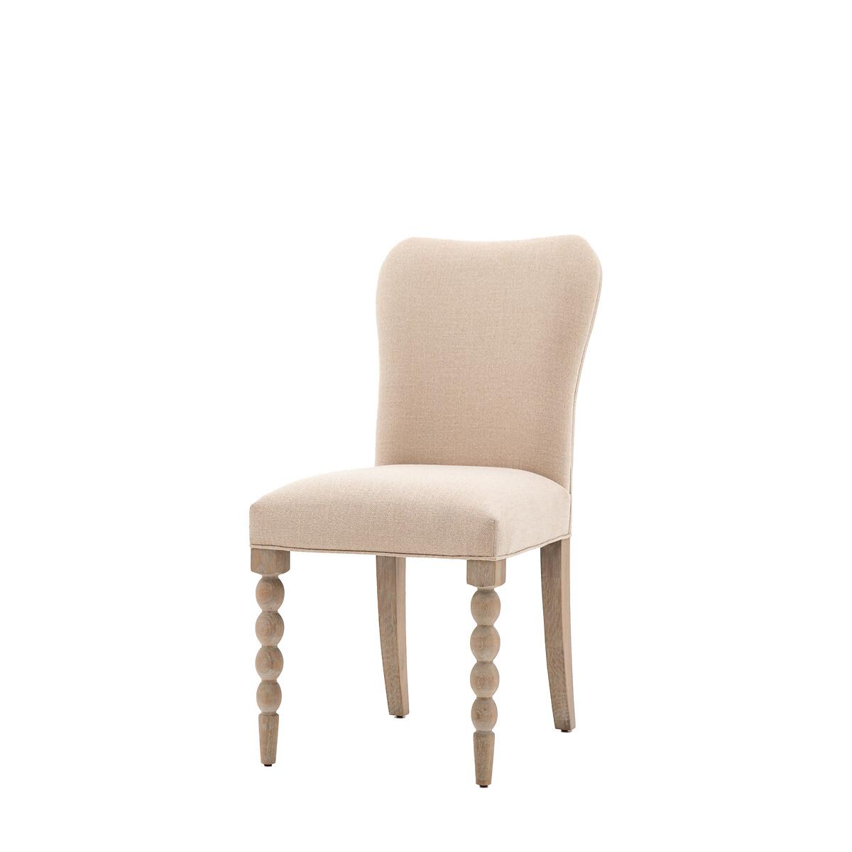 Ames Linen Upholstered Dining Chairs with Pompom Legs (Set of 2) – image 3