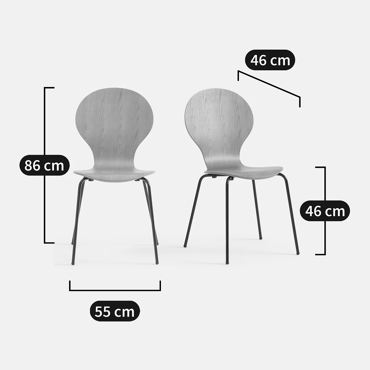 Set of 2 Lenon Stacking Chairs – image 5