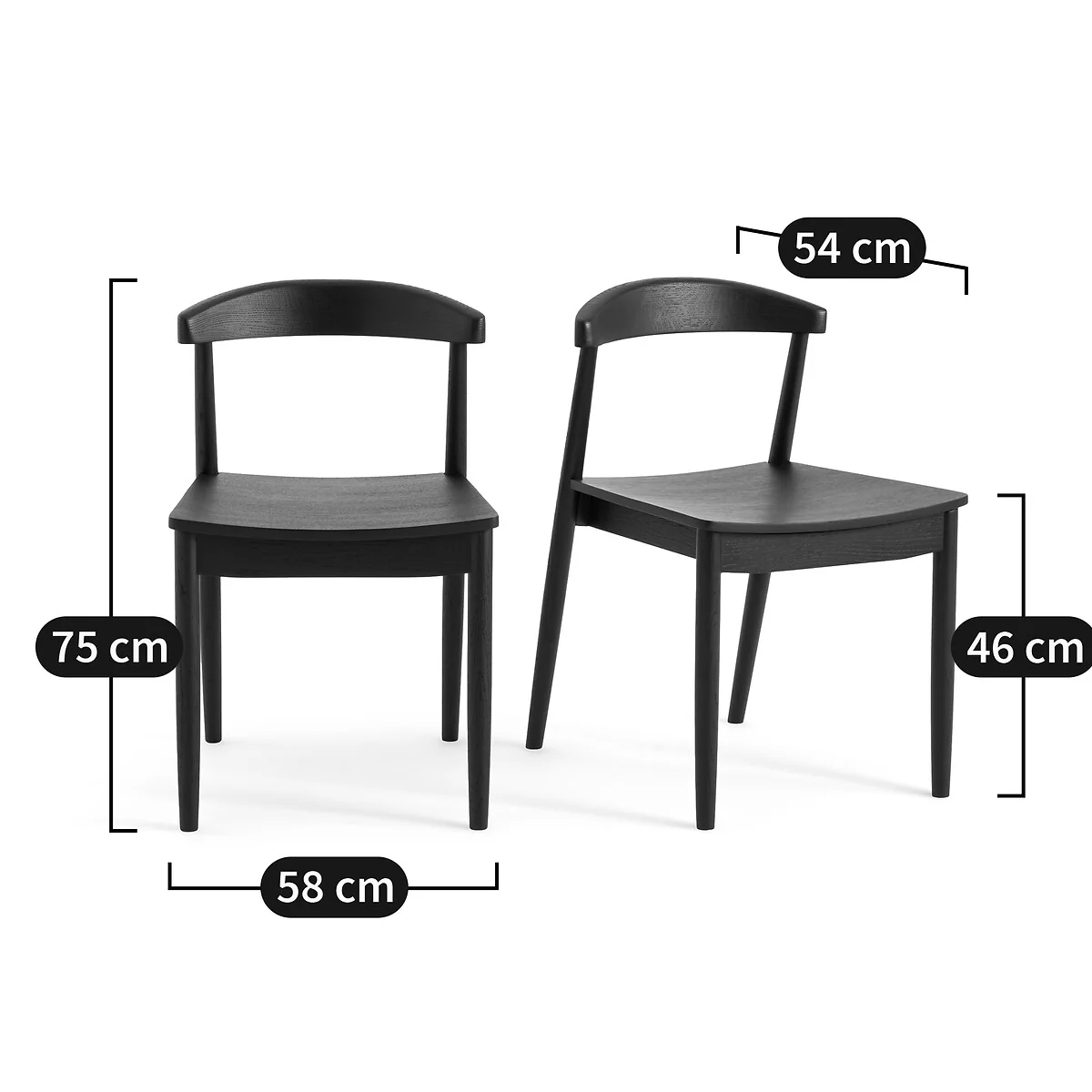 Set of 2 Galb Black Oak Chairs – image 6