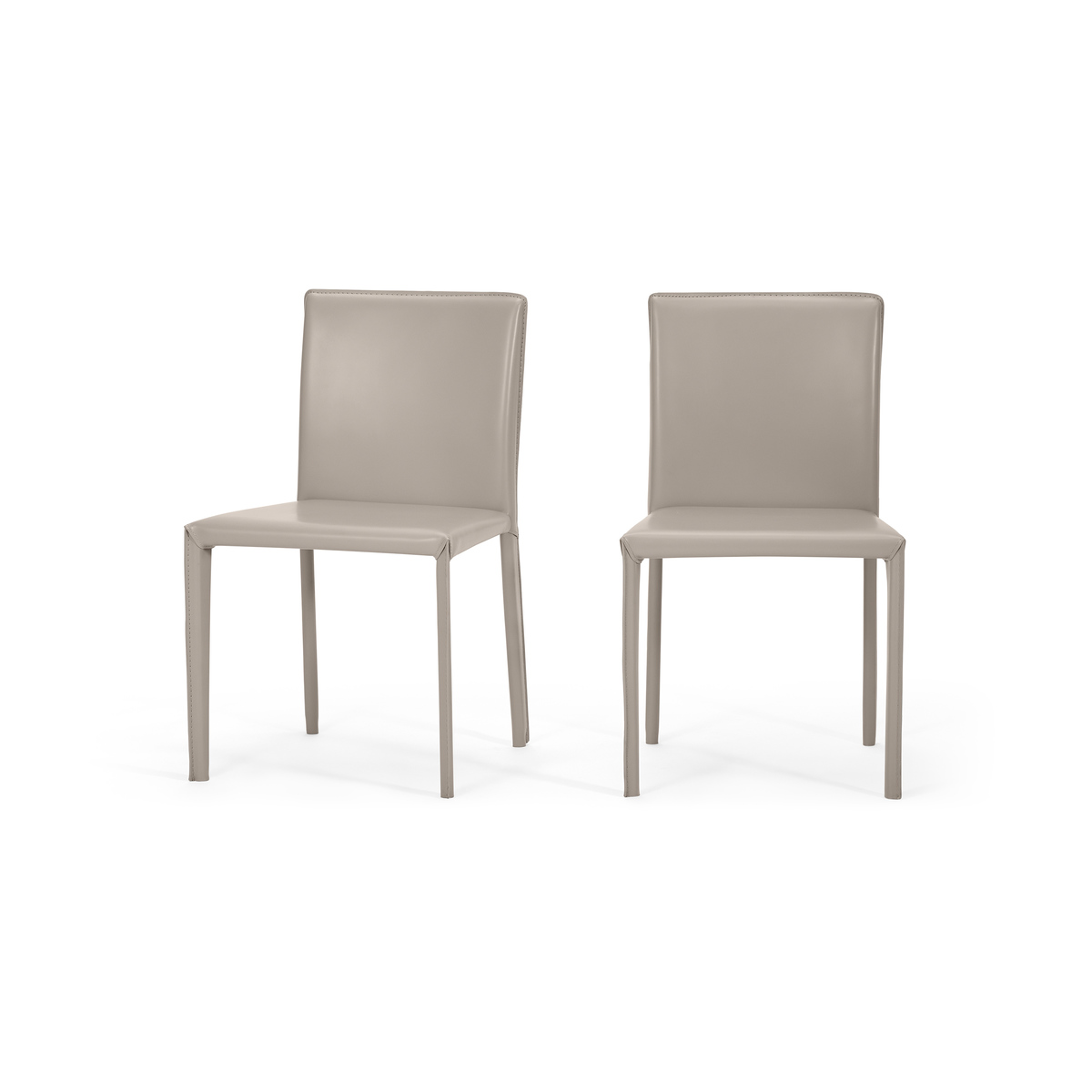 Calcott Set of 2 Dining Chairs, Putty Grey PVC – image 2